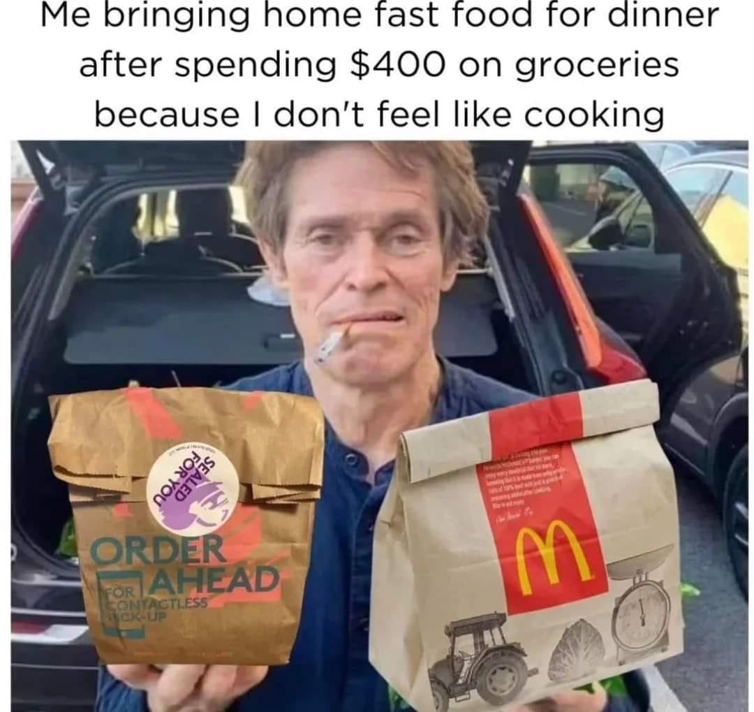 brnging home fast food