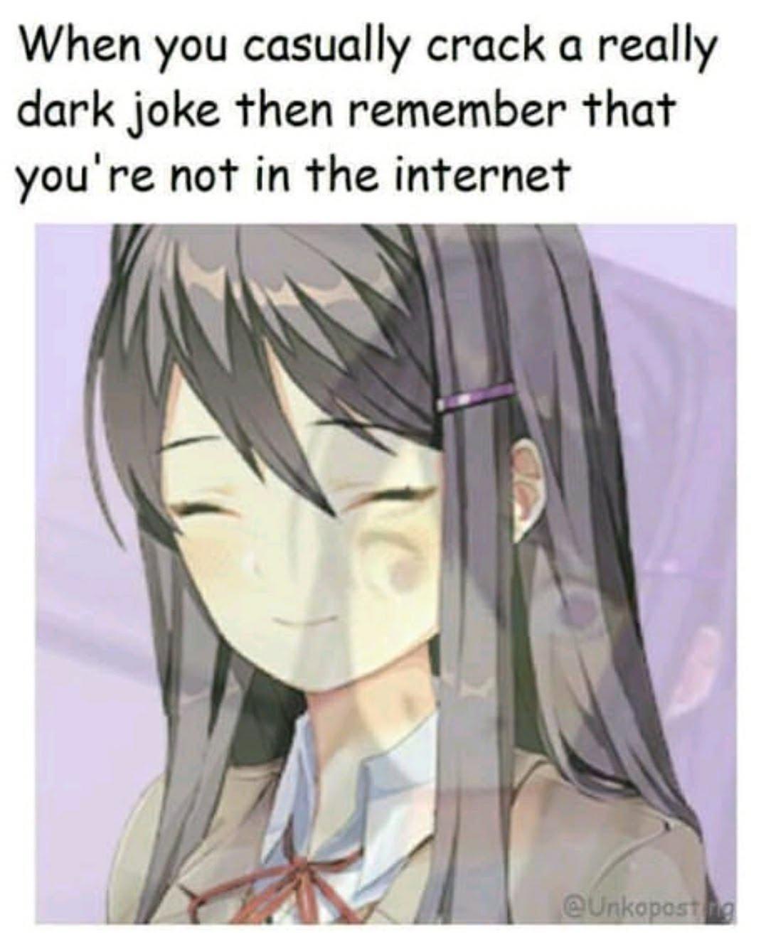 casually crack a dark joke
