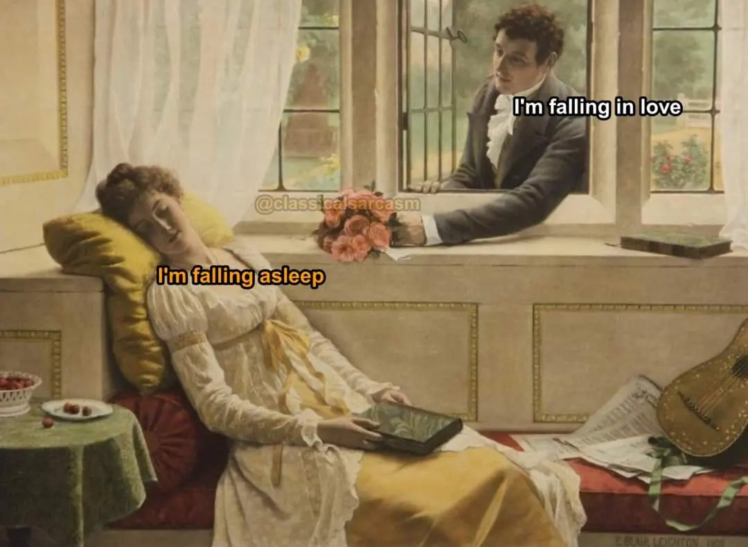 35 Art Memes Infused with Sarcasm 33 falling in love
