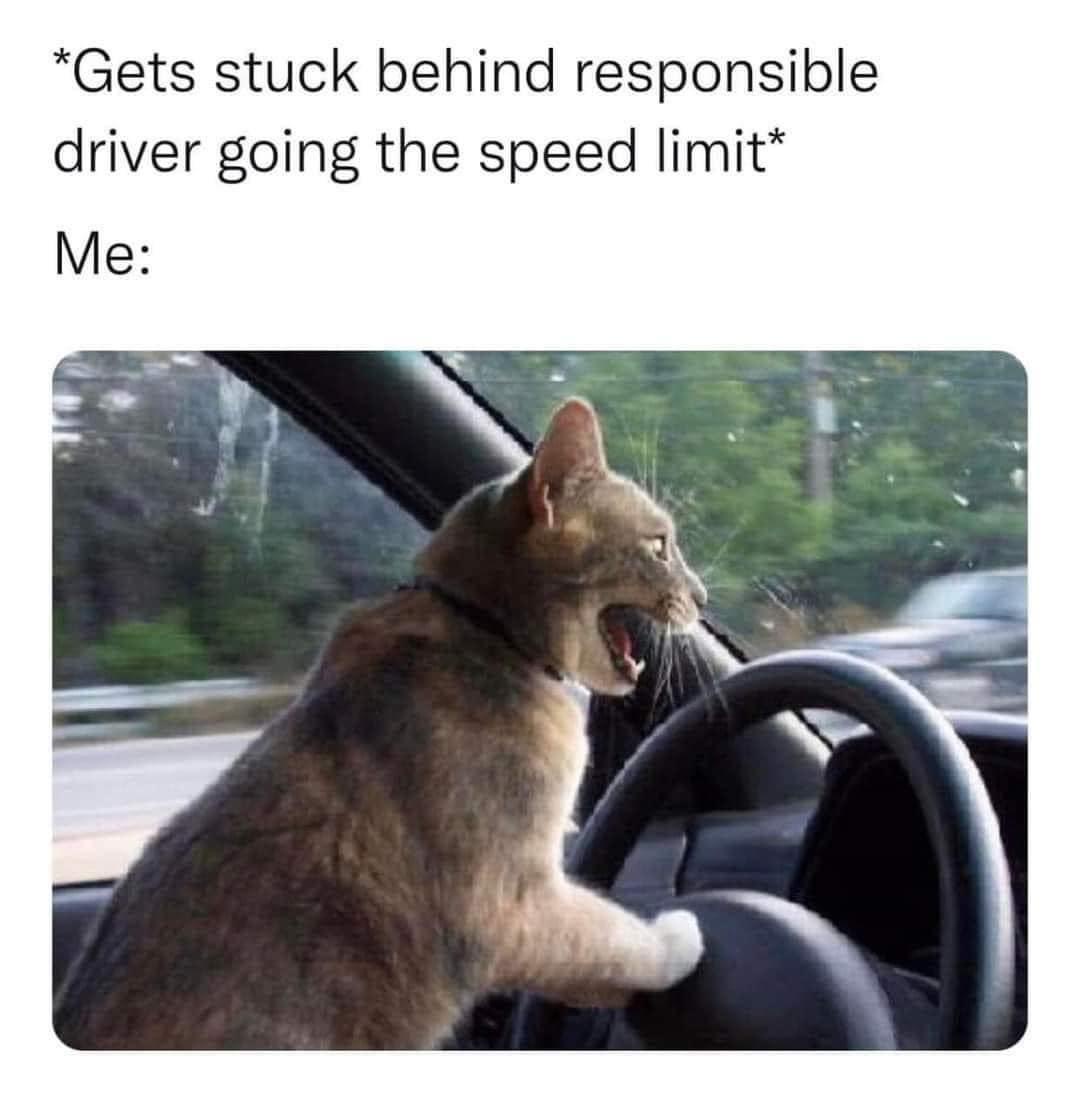 gets stuck behind responsible driver