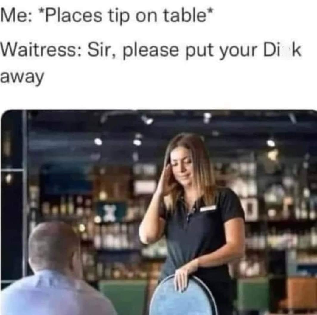 places tip on table