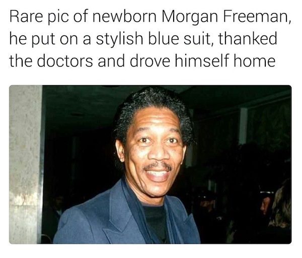 rare pic of morgan freeman