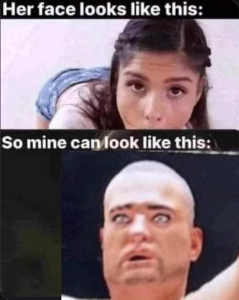 Her face looks like this