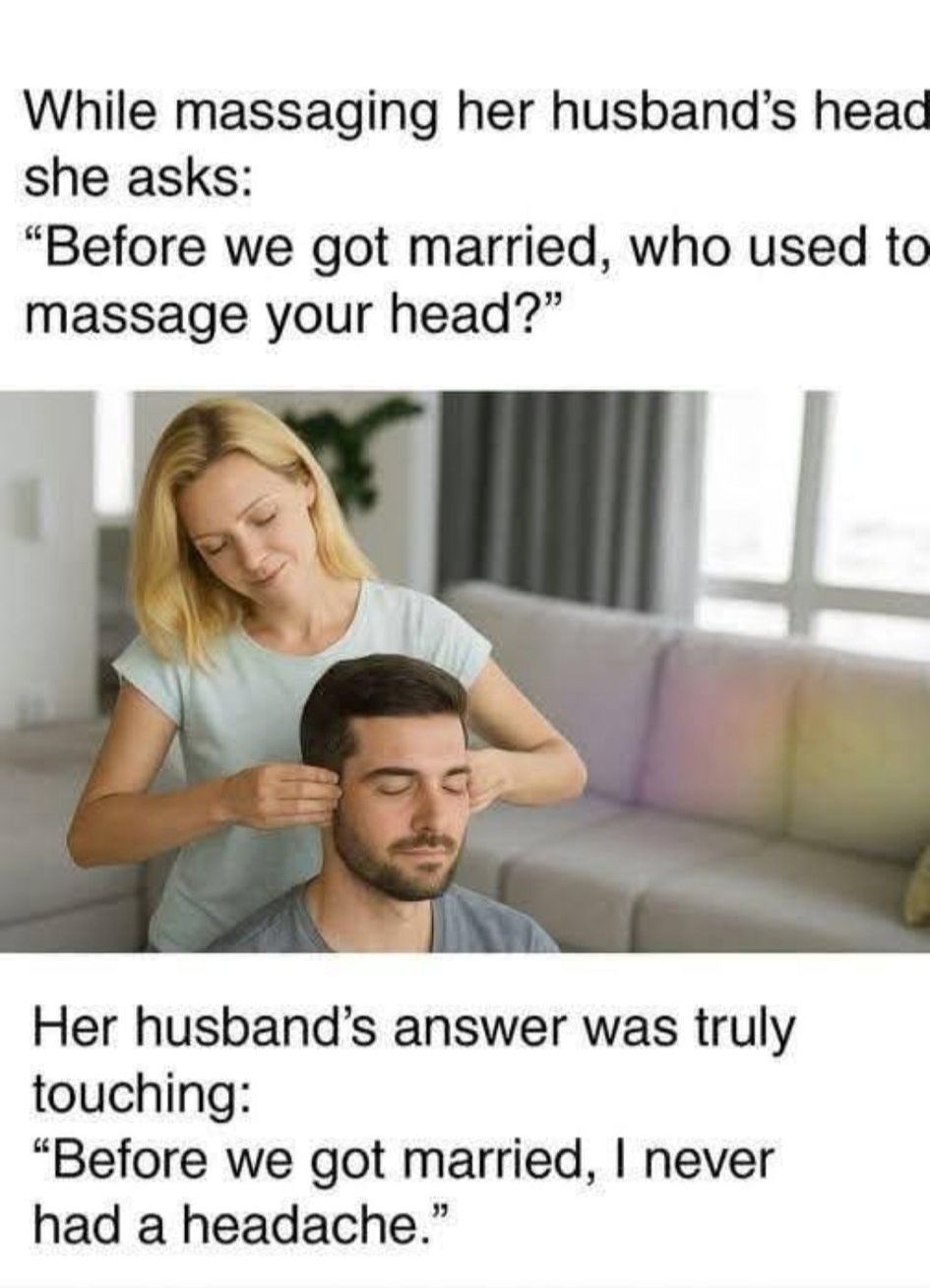 Massaging husbands head