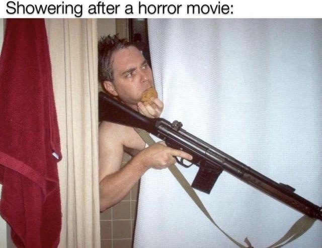 Showering after a horror movie