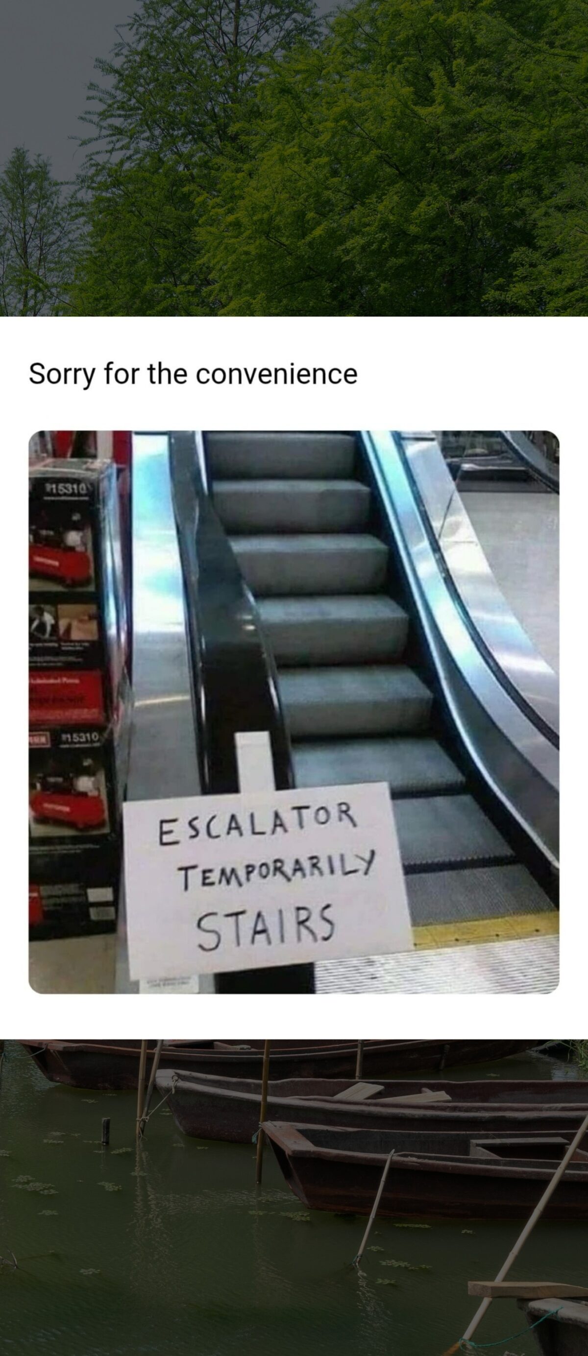 Sorry for the convenience