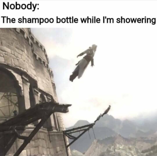 The shampoo bottle