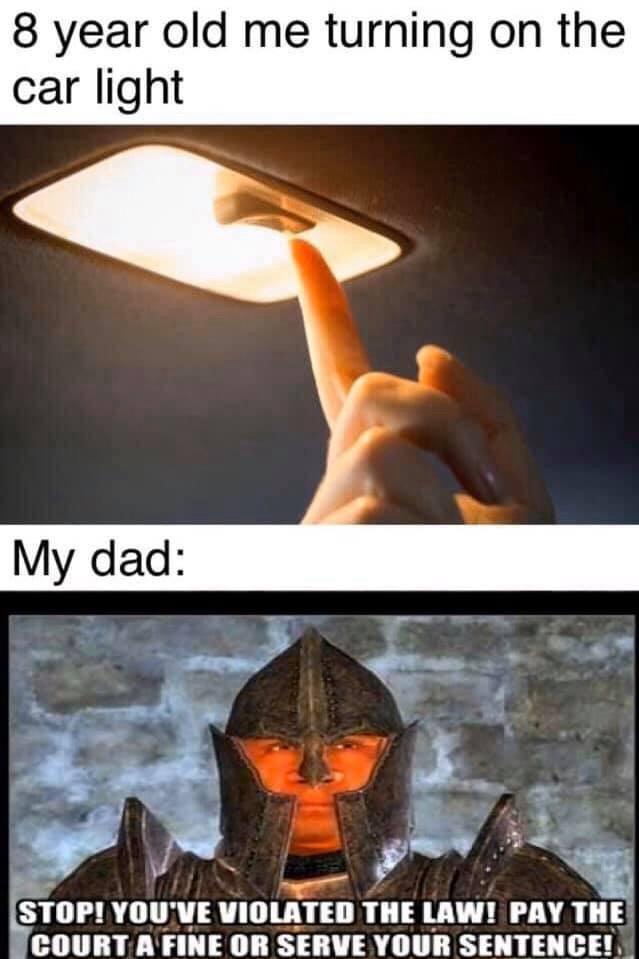 Turning on the car light