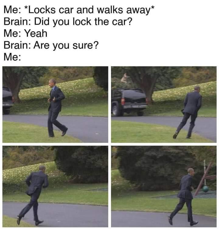 locks car and walk away