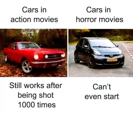35 Horror Movie Memes That Prove Laughter Is the Best Exorcism 33 Cars in horror movie