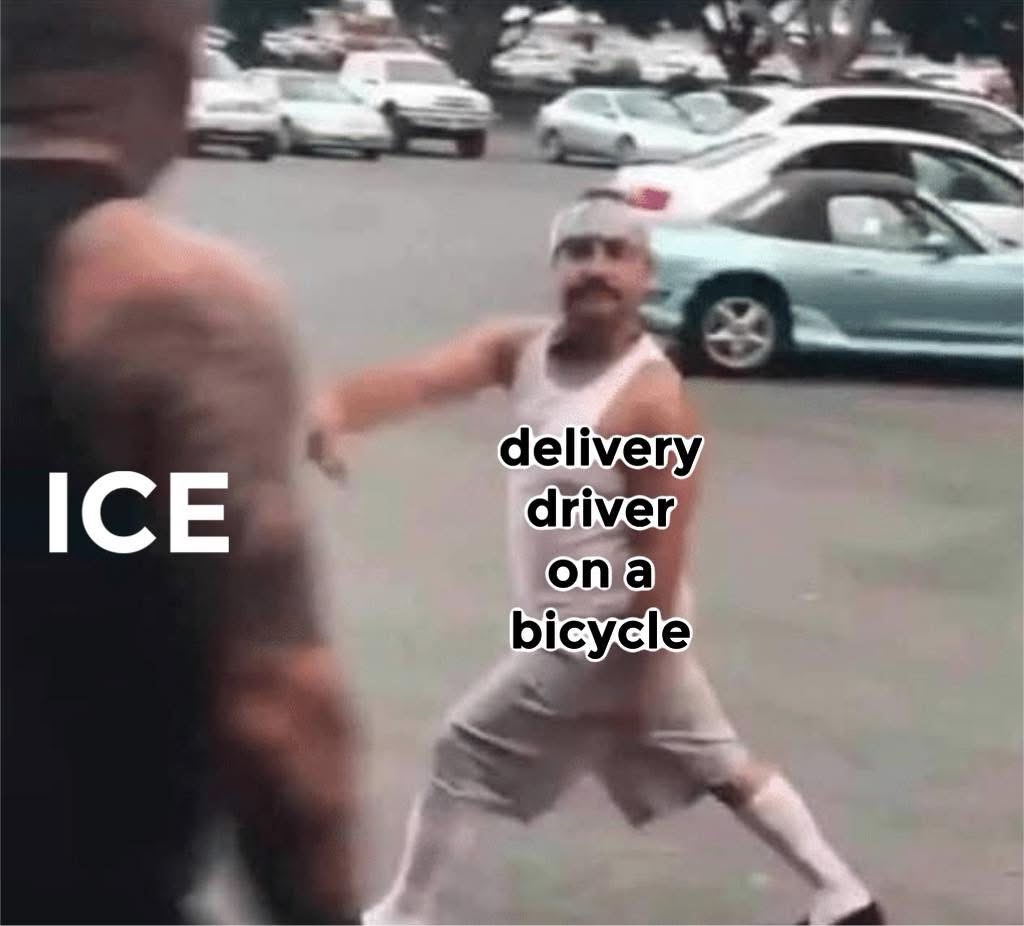 Delivery driver on bycycle