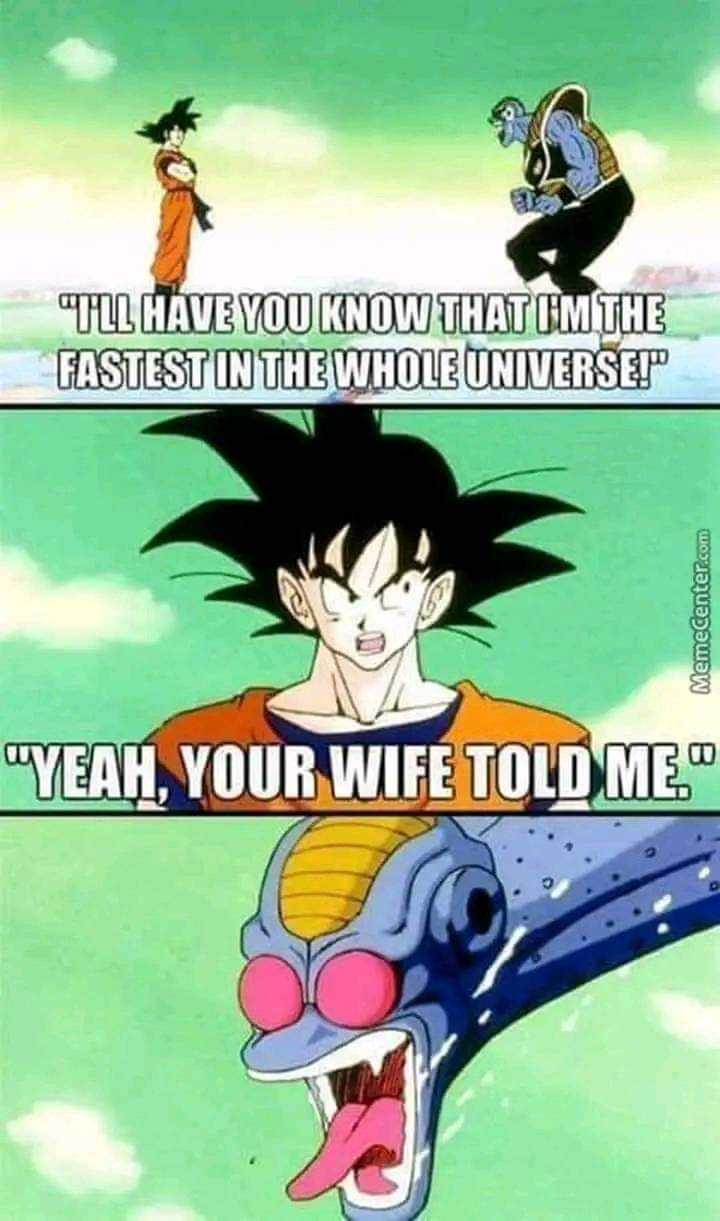 25 Dragon Ball Z Memes That Go Super Saiyan on Humor 9 Im the fastest in the universe
