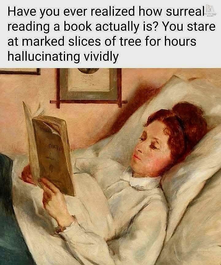 20 Memes That Are Half Art, Half Chaos, All Confusion 15 Reading a book