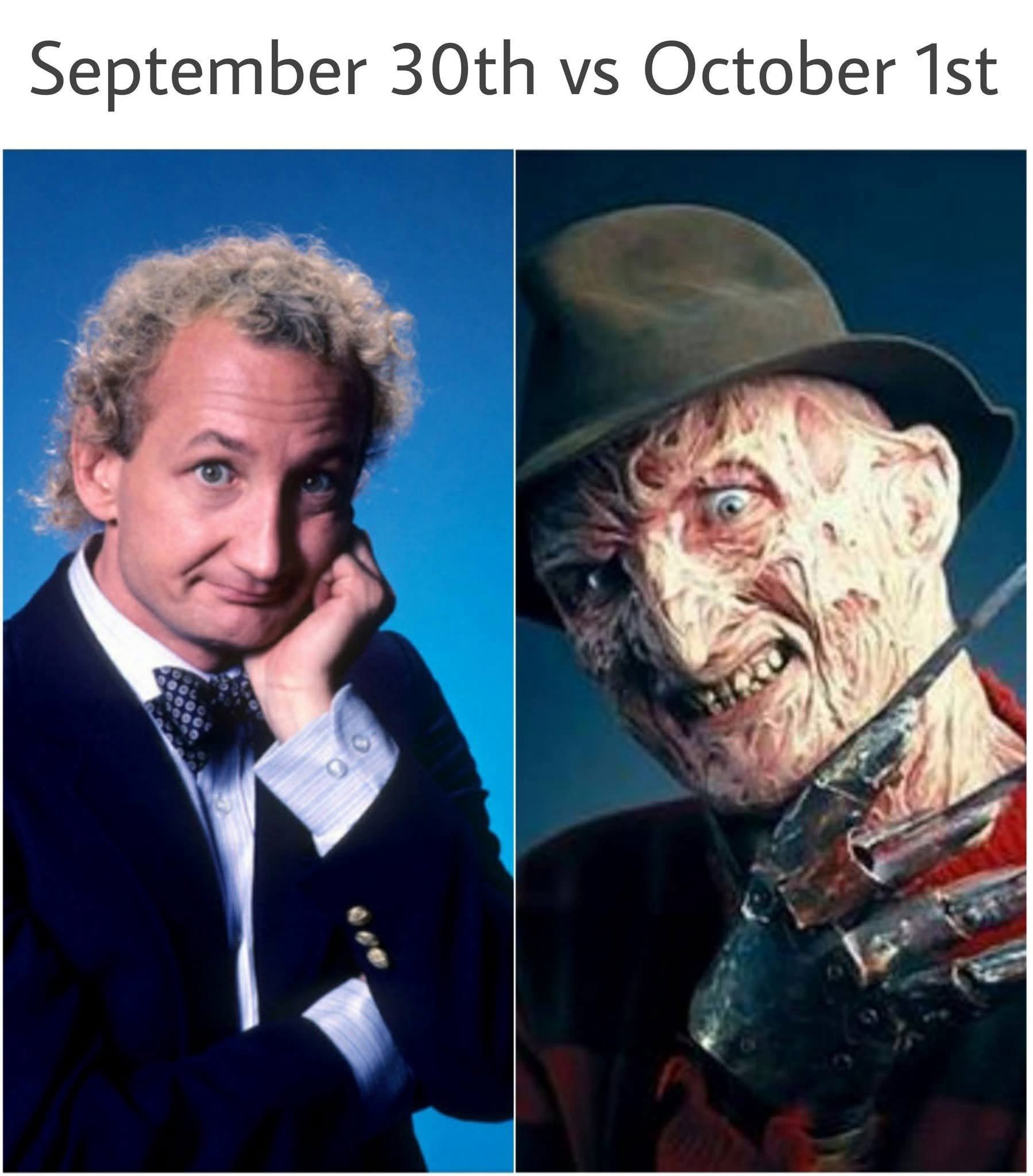 38 Eerie Memes for a Fangtastic Pre-Halloween Laugh 37 Sept 30th vs 0ct 1st