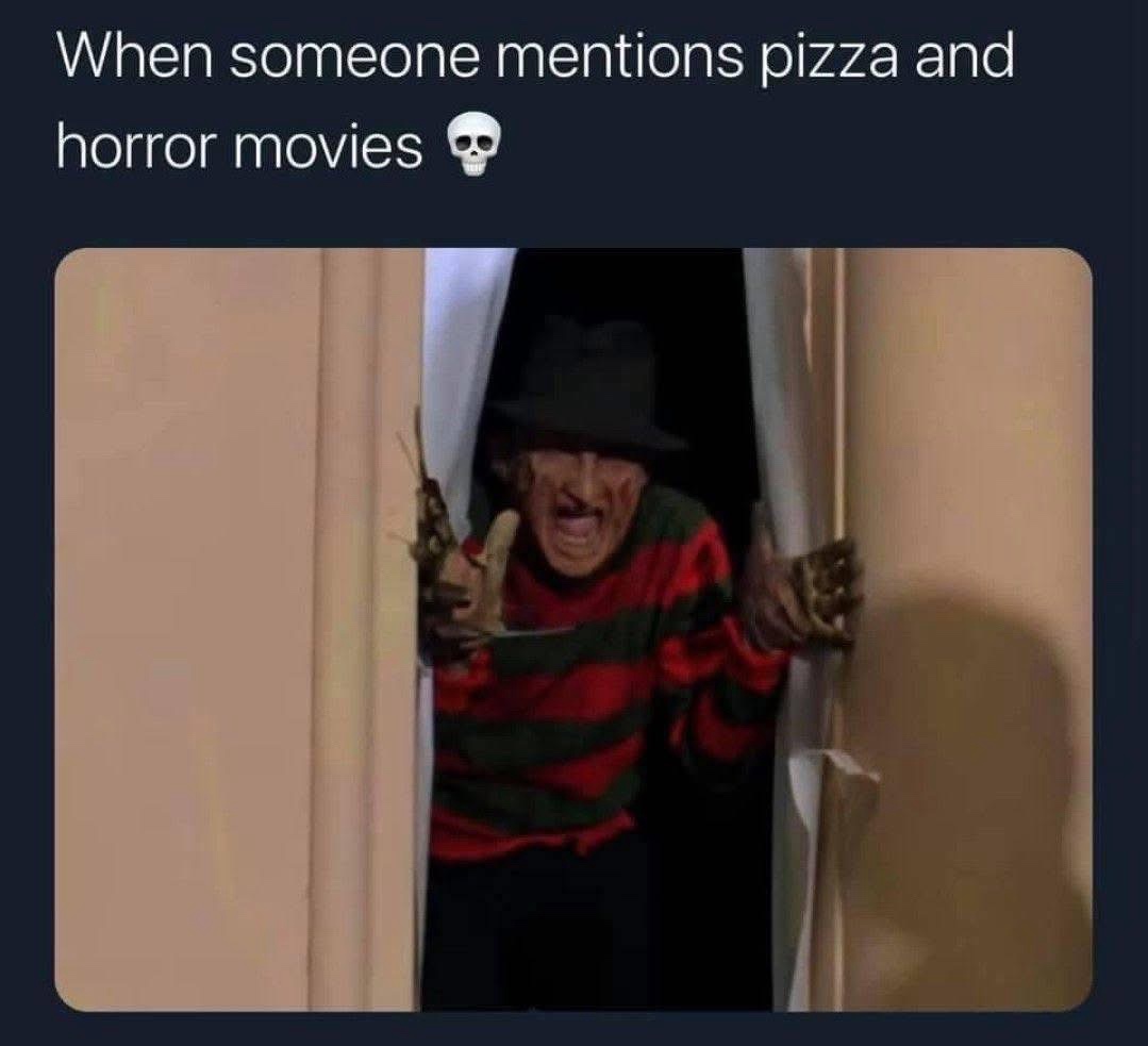 Someone mentions pizza