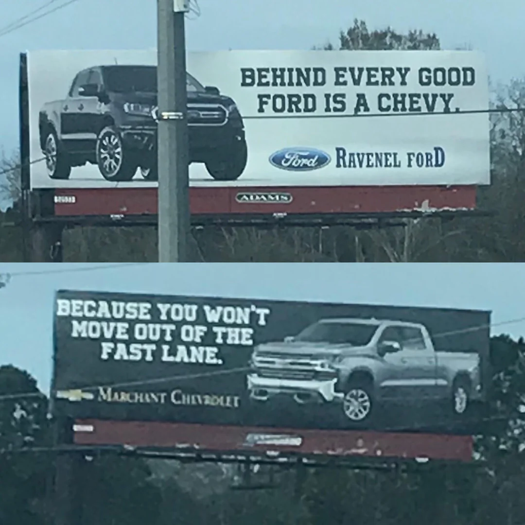 25 Funny Billboards That Prove Humor Sells Better Than Actual Marketing 27 The car dealership billboard shade game is strong outside of Charleston, SC.