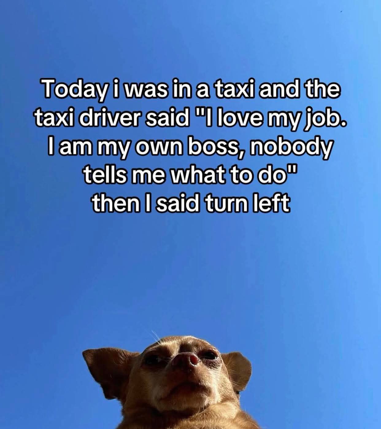 Today I was ina taxi