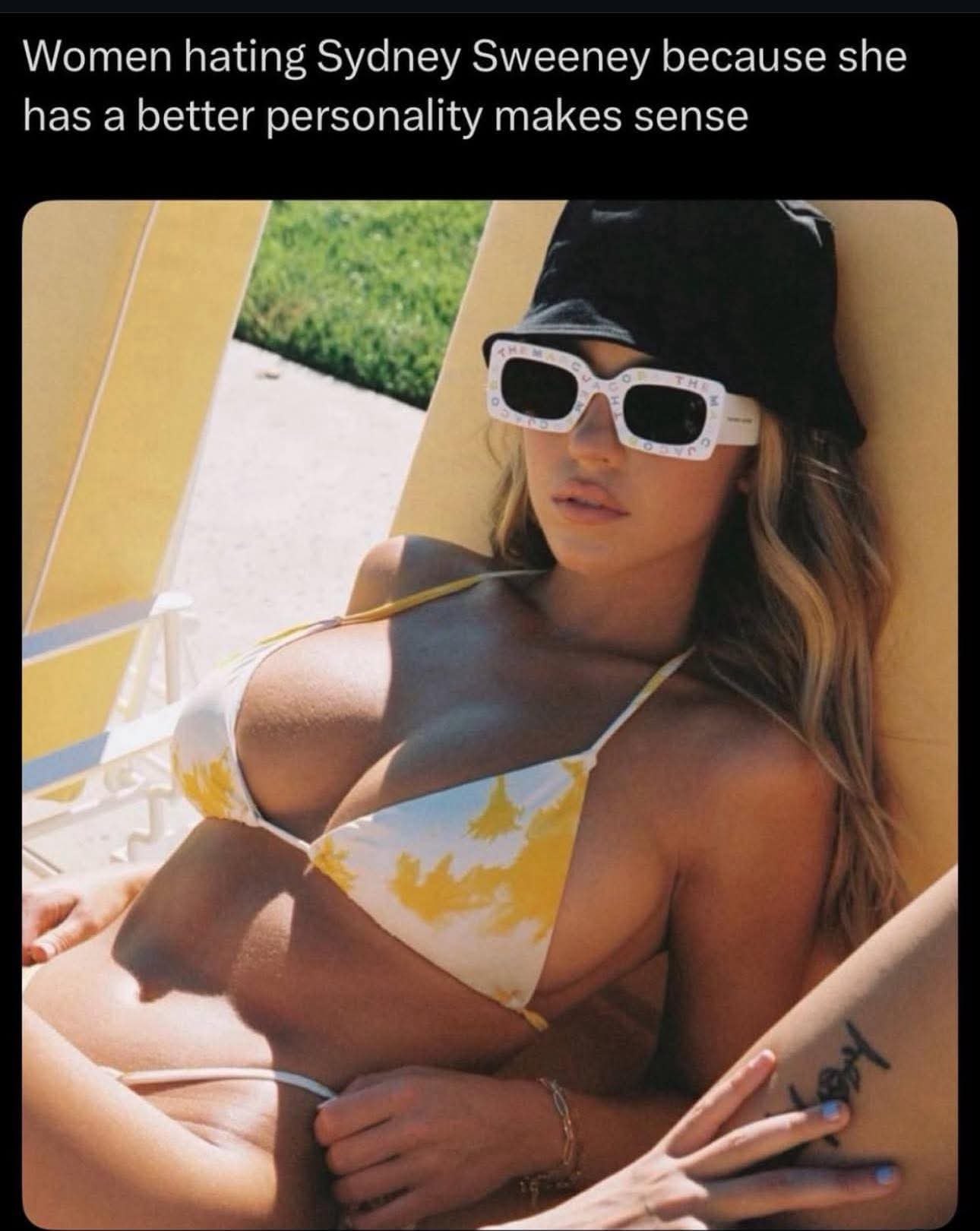 20 Memes That Flirt, Tease, and Absolutely Misbehave 20 Woman hating sydney sweeny