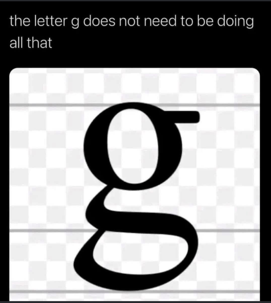 he letter g