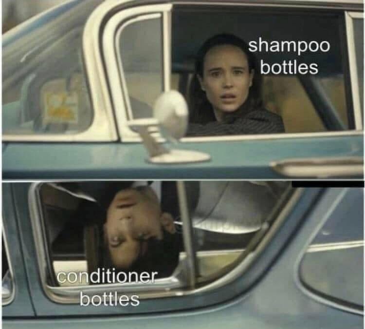Shampoo bottles vs conditioner bottles