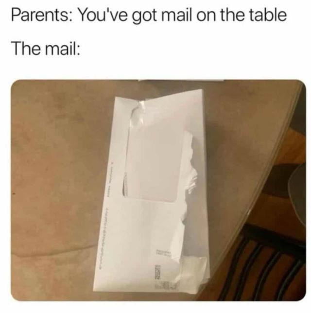 Youve got mail on the table