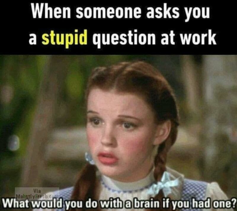 stupid question at work
