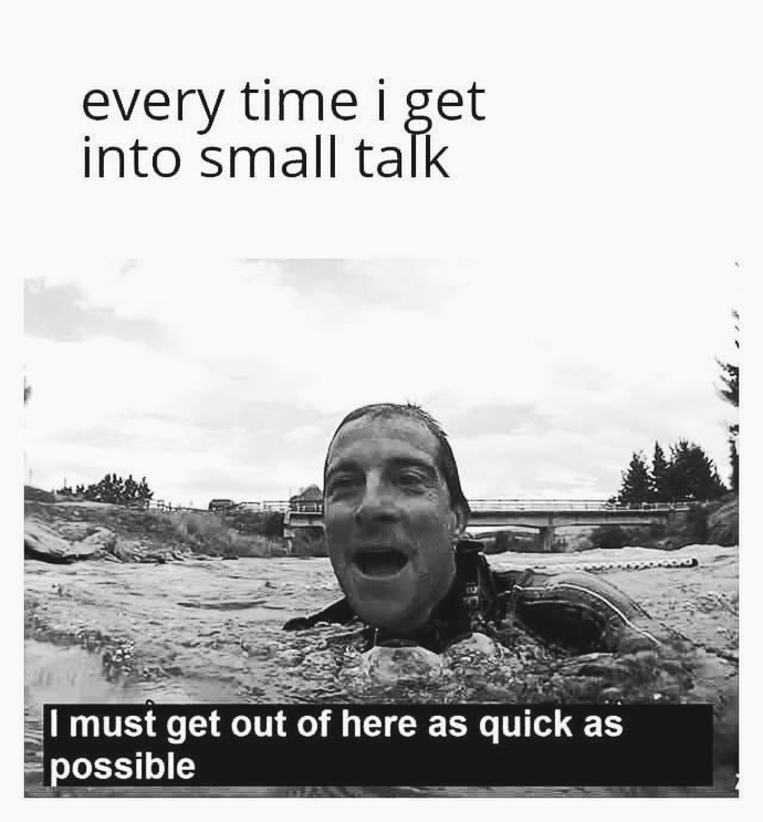 20 Introvert Memes That Are Loud Internally and Silent Externally 3 Everytime I get into a small talk