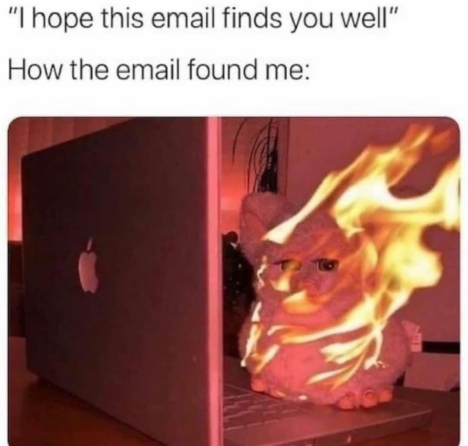 26 Job-Induced Memes That Should Come With PTO 8 I hope this email