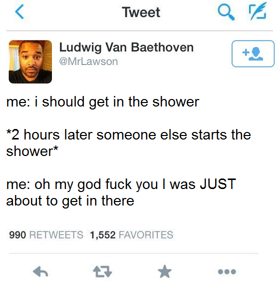 I should get in shower