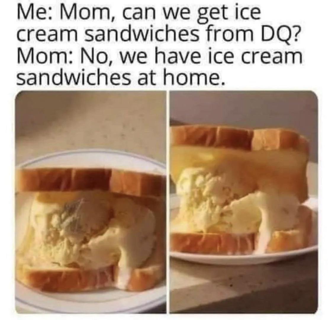 Ice cream sandwich at home