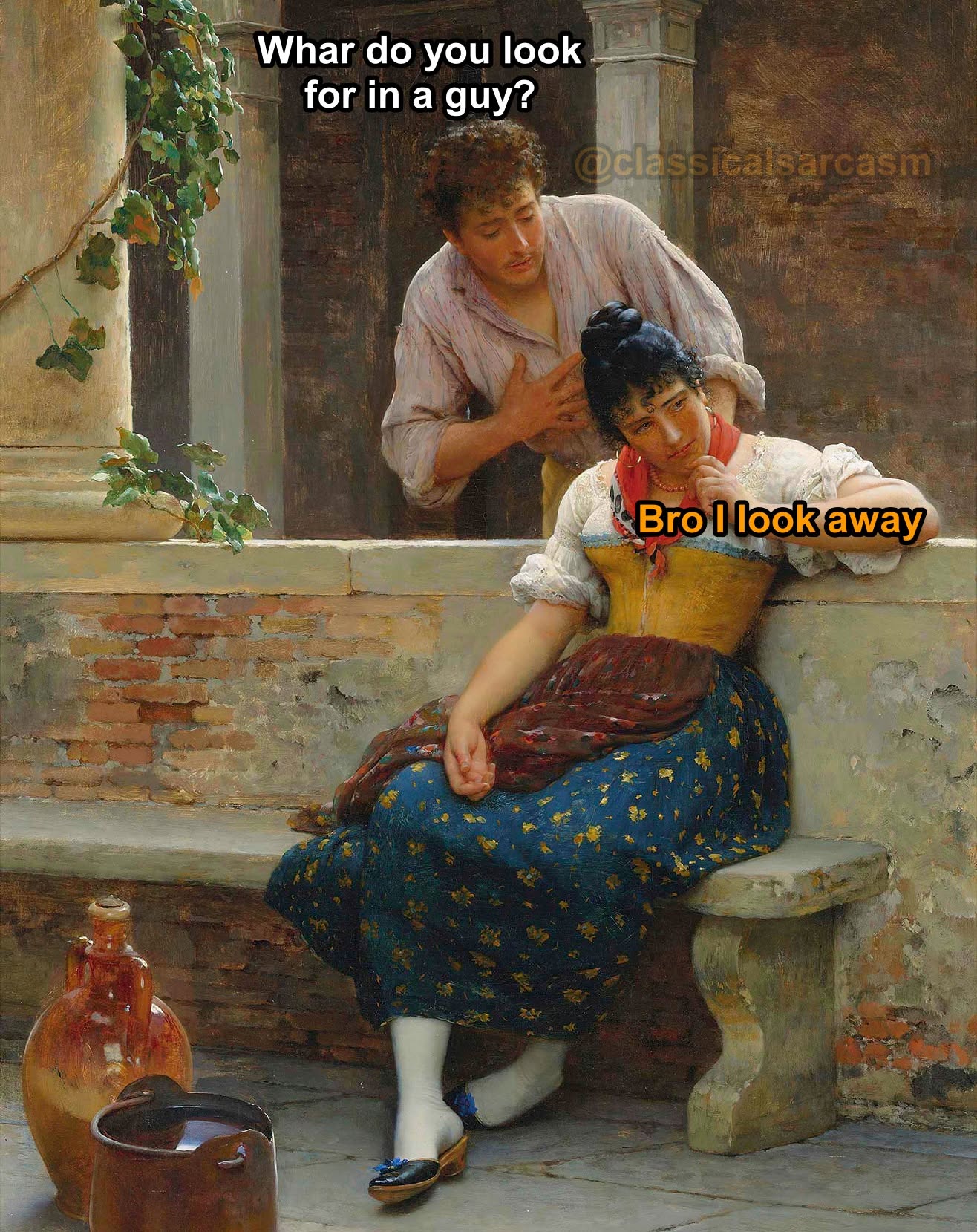 40 Sarcastic Art Memes That Put a Modern Twist on Classical Masterpieces 40 Look for a guy