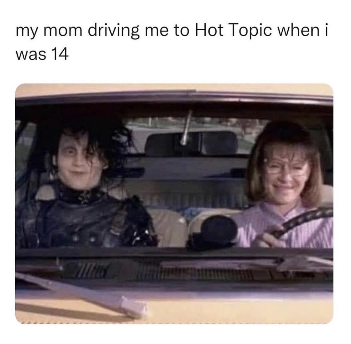 My mom driving me