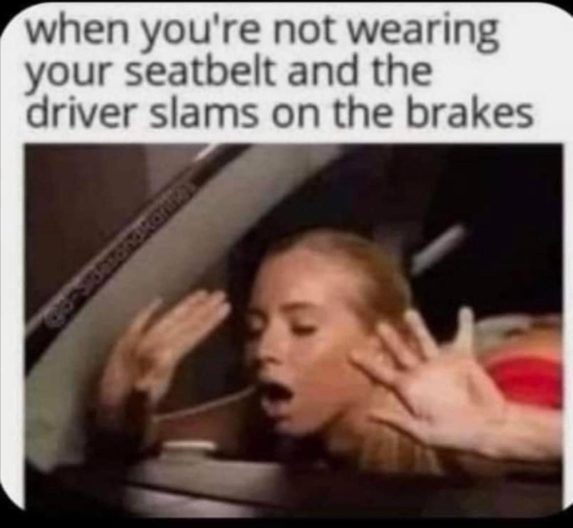 Not wearing seatbelts