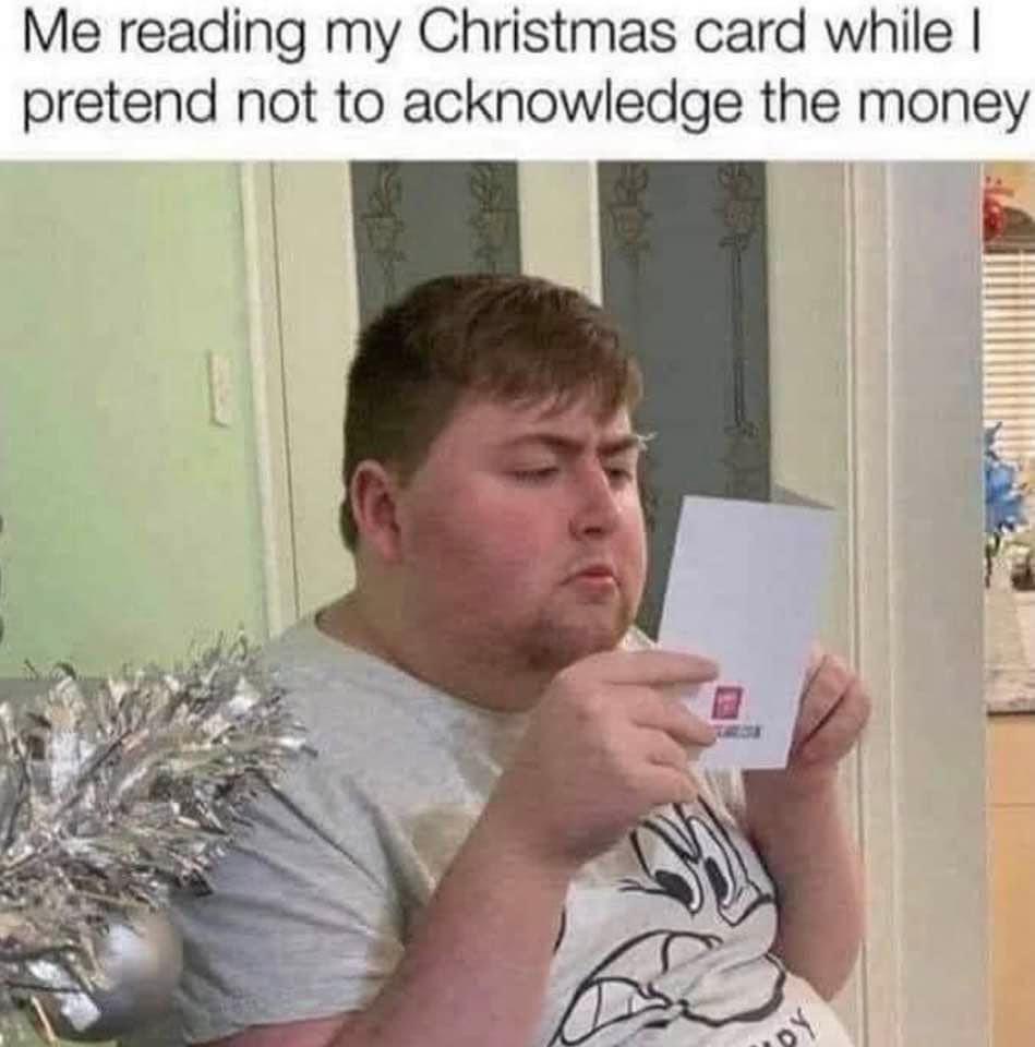 Reading christmas card