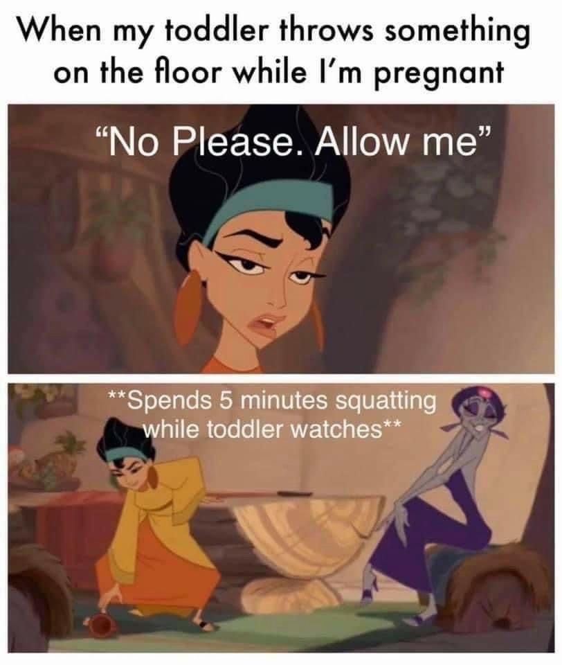 Toddler throws something