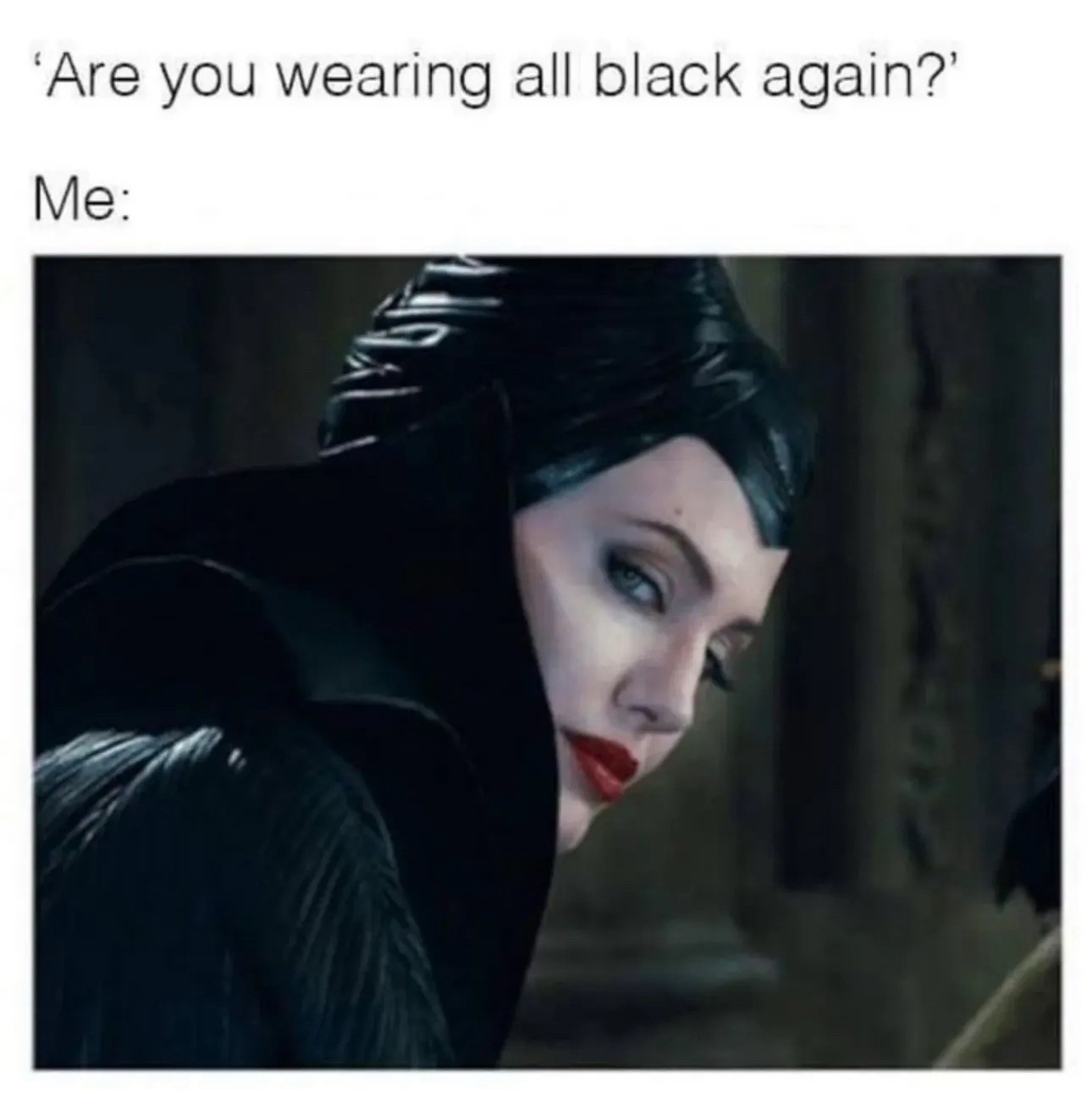 Wearing all black again