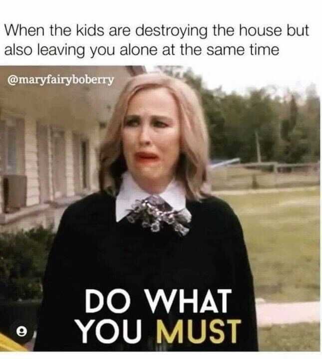 hen the kids are destroying the house