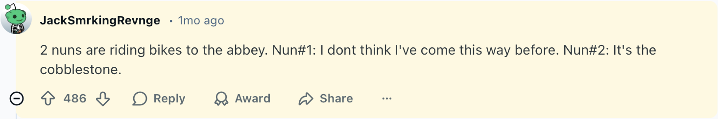 2 nuns are riding bikes to the abbey