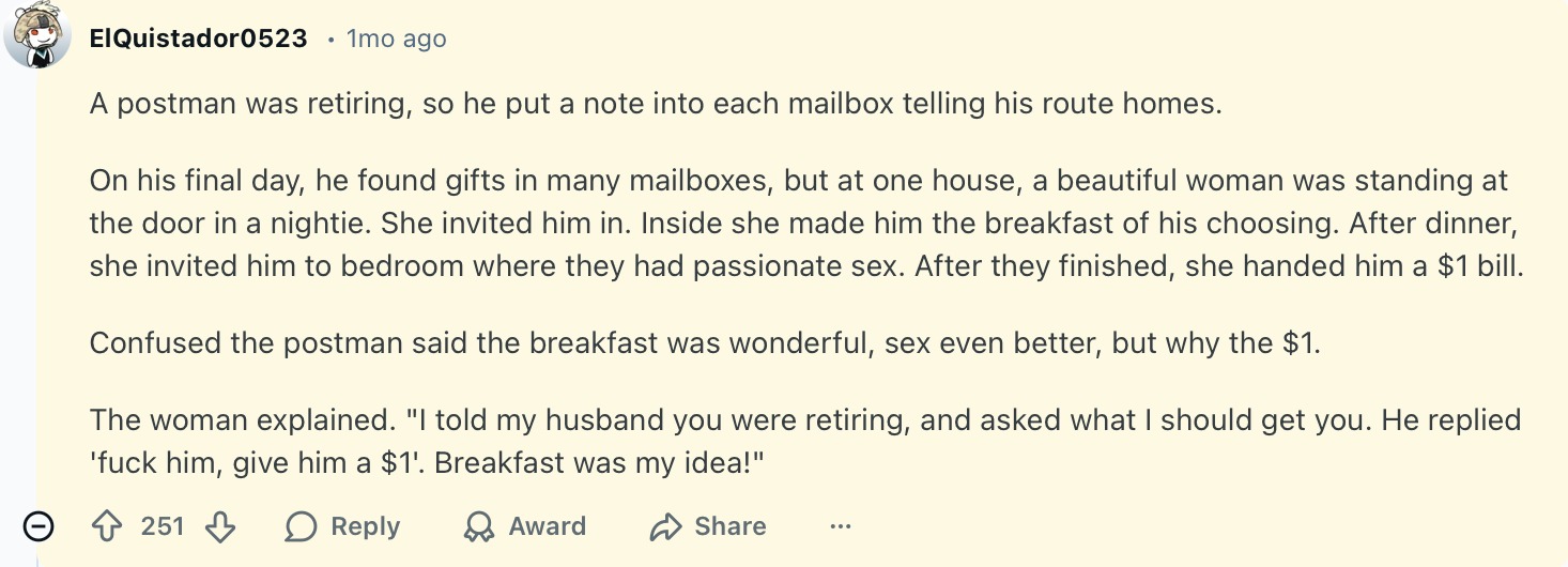 A postman was retiring