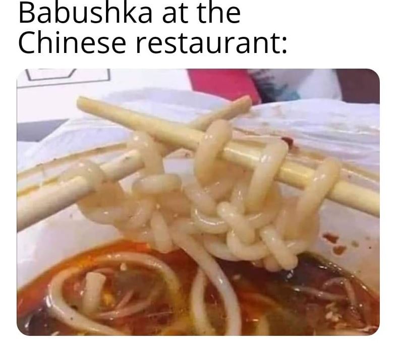 Babushka at restaurant