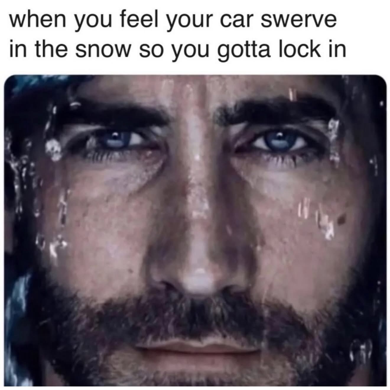 Car swerve in snow