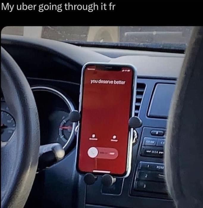 My uber going thru it