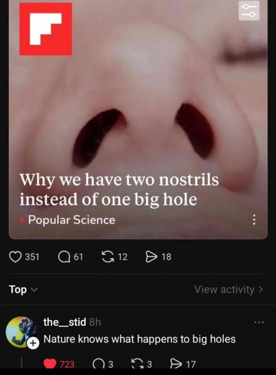 We have two nostrils