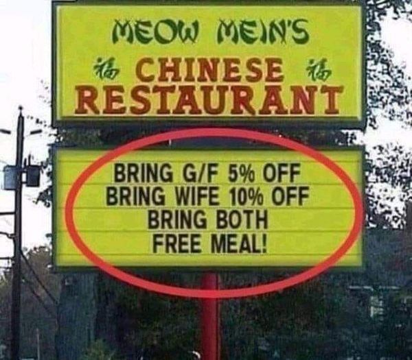 25 Dumb Signs That Make You Stop, Stare, and Lose Faith 23 free meal