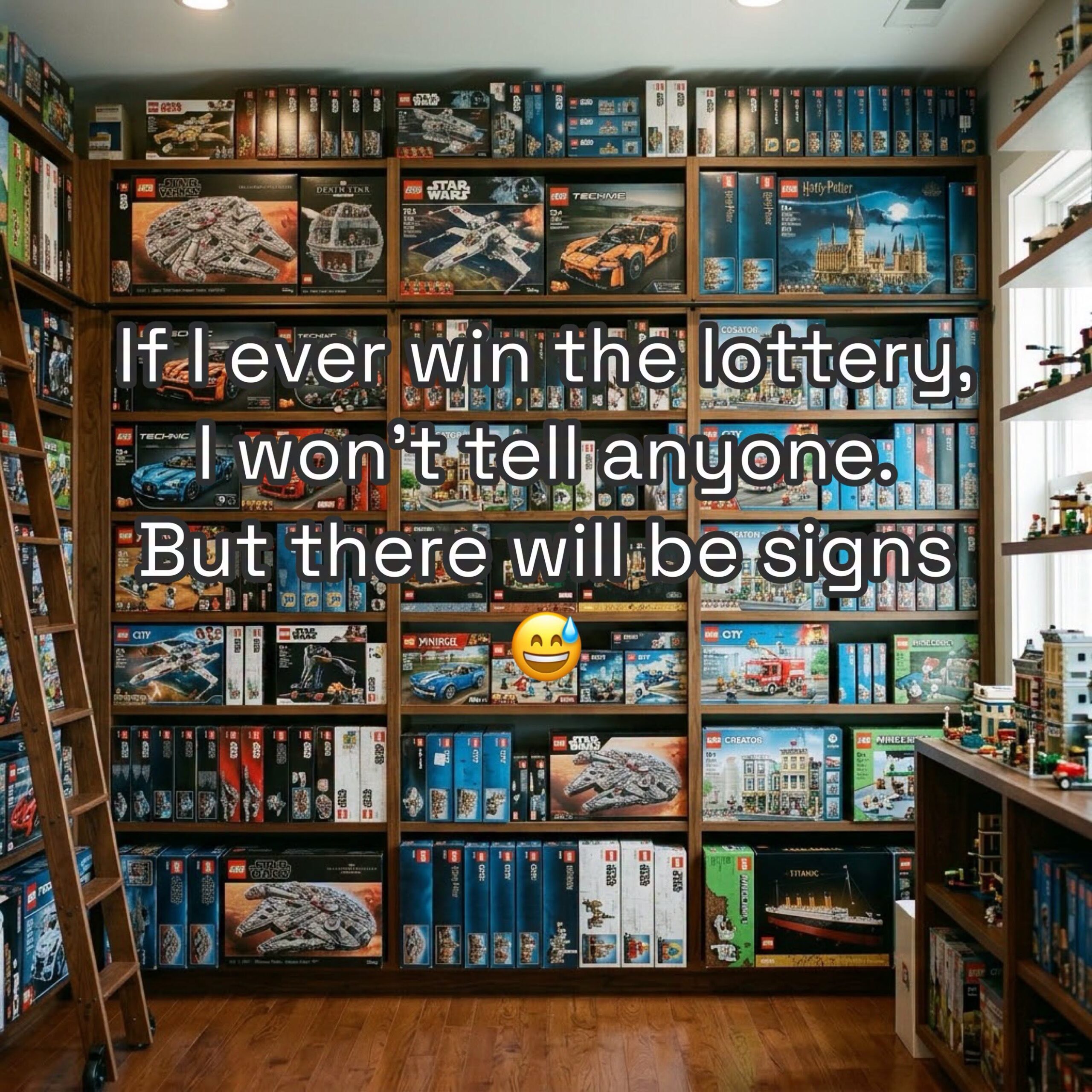 50 "If I Ever Won The Lottery, I Won't Tell Anybody. But There Will Be Signs" Memes 50 lego builders