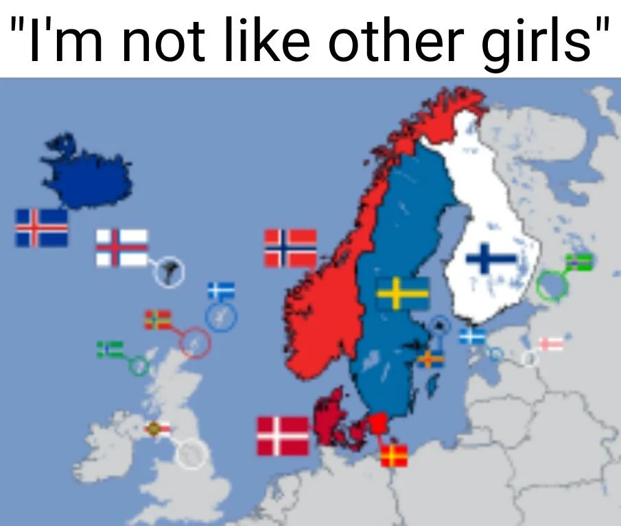 North Europe Flags be like-