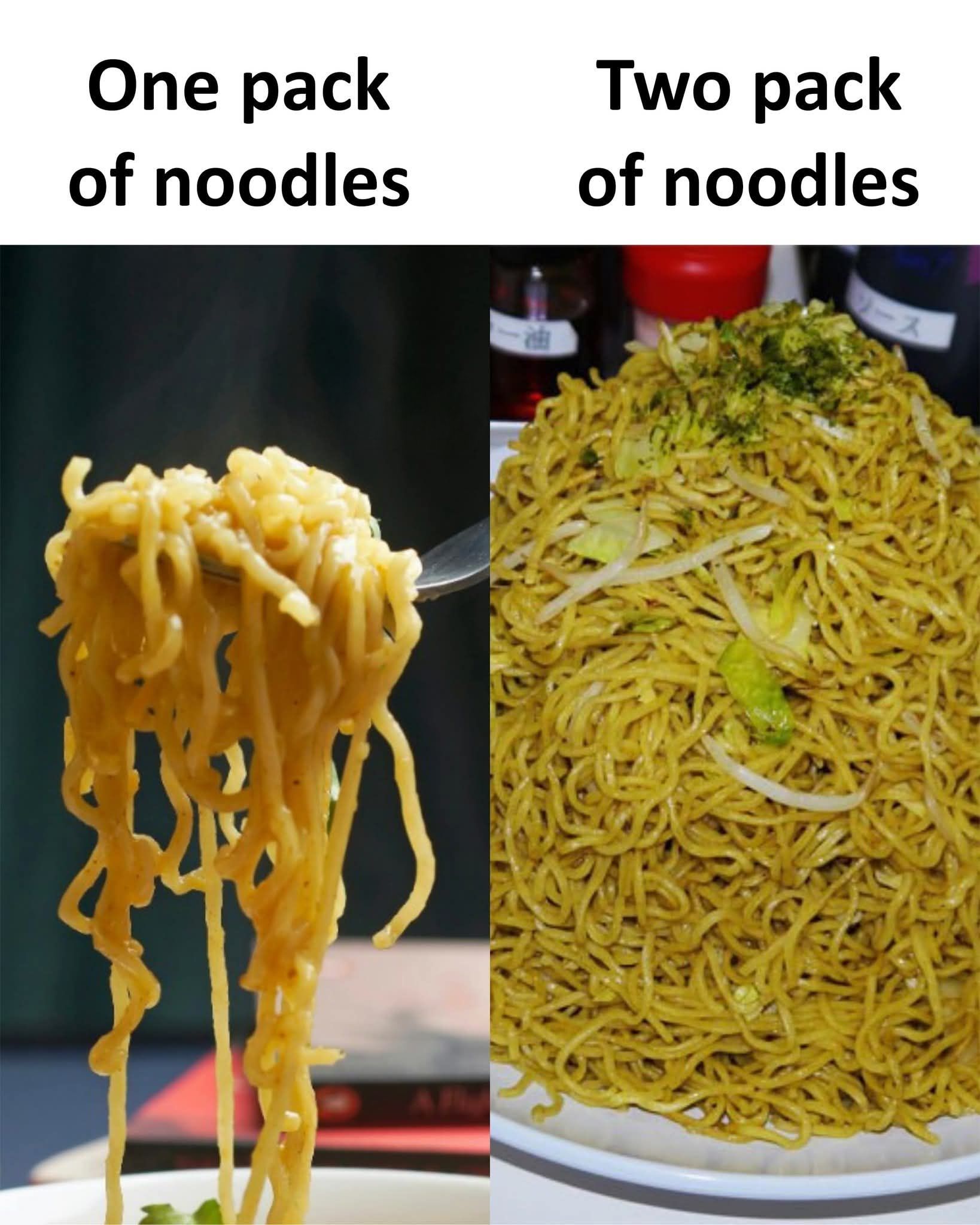 One pack of noodles