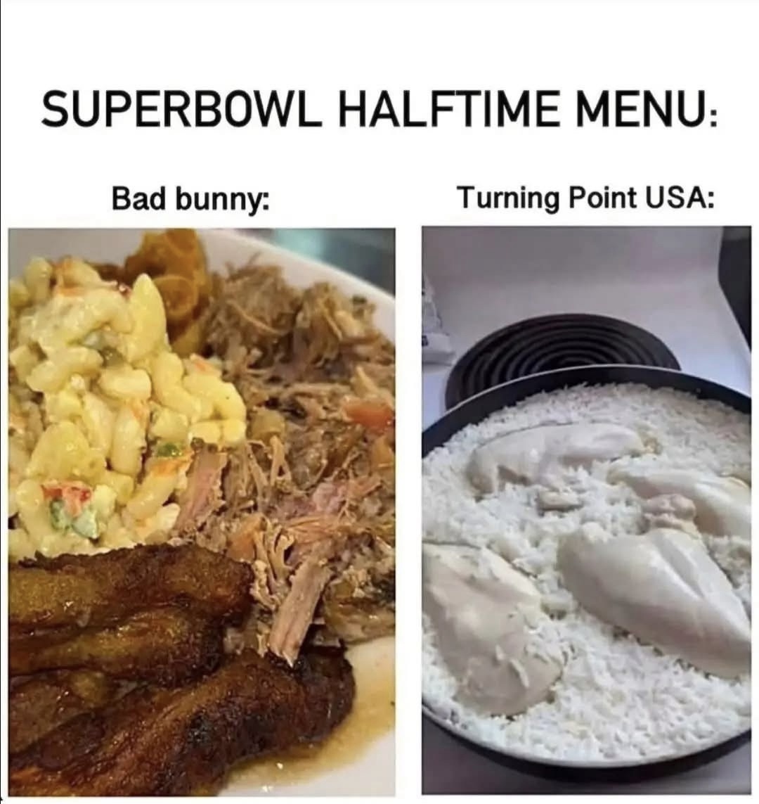 20 Memes That Exist in a Context-Free Environment 12 Superbowl halftime menu