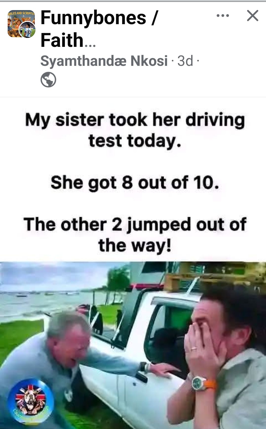 Took her driving test yesterdy