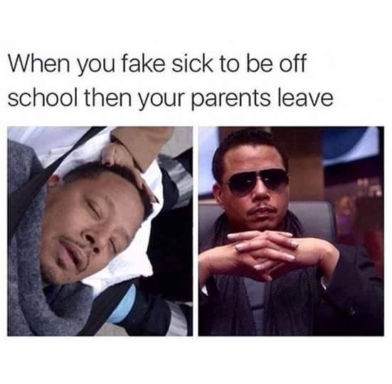 25 Memes That Smirked First 26 When you fake sick